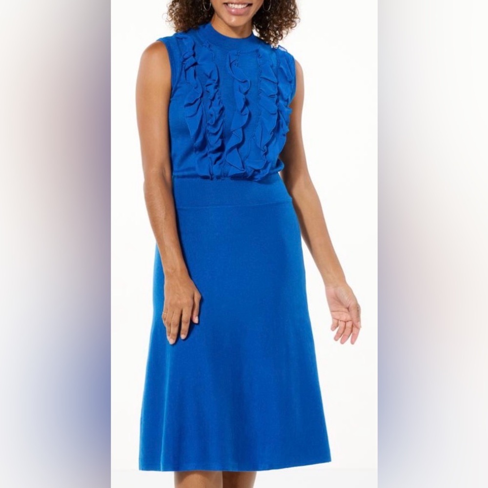 C Wonder by Christian Siriano Luxury Yarn Ruffle Mock-Neck
Dress, SZ L